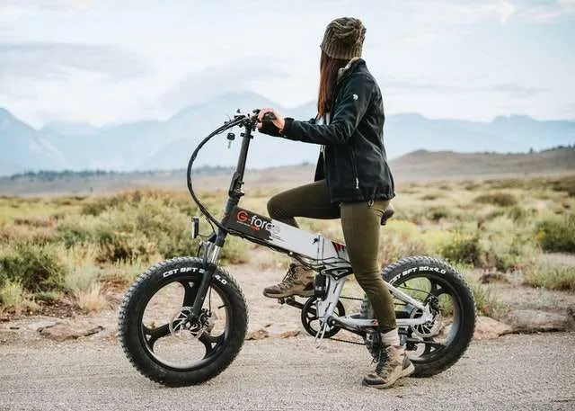 Woman on G-force electric bike