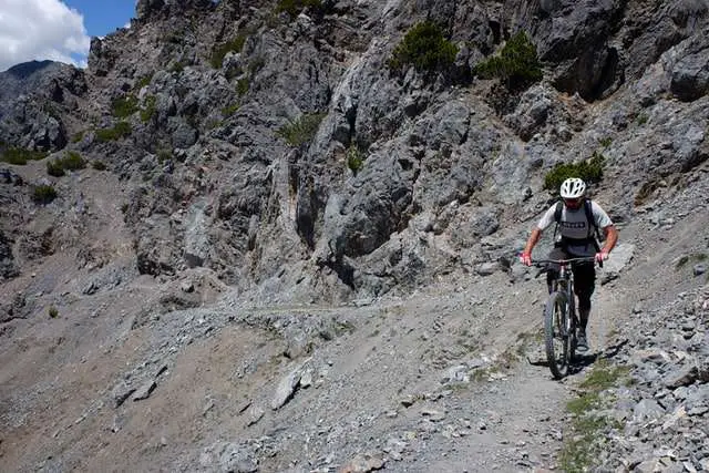 Rough mountain biking terrain