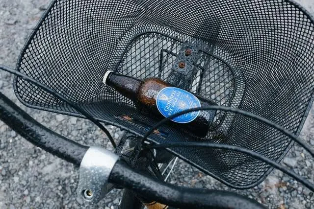 Guinness Rye Beer in Bicycle Basket