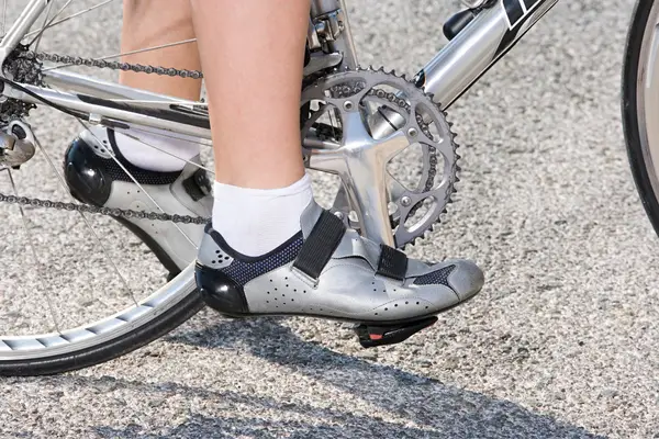 cyclist's foot on pedal during pedal stroke
