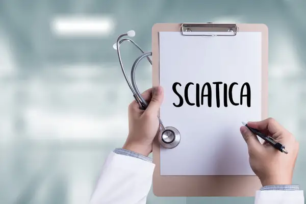 doctor holding up sciatica sign