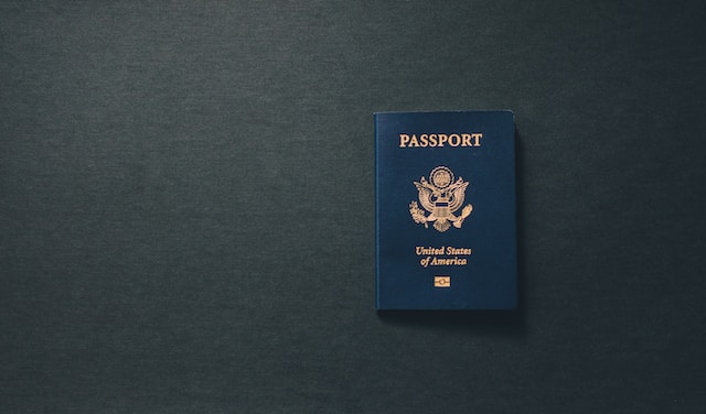 US passport on table